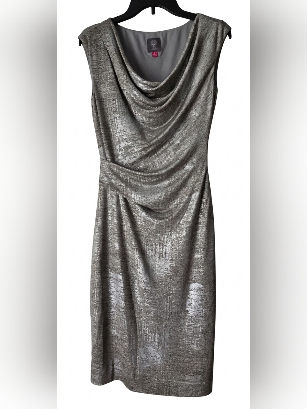 Vince Camuto Metallic Cowl-Neck Dress Size 6. Like New. See Description. - Picture 2 of 12